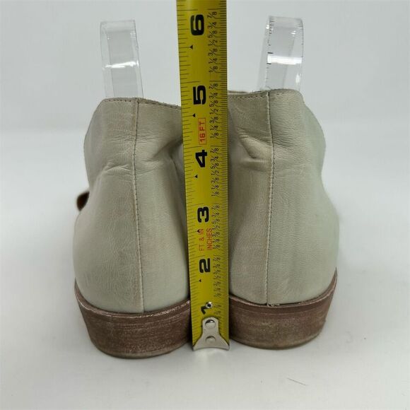 Free People Mont Blanc White Cream Leather Heeled Sandals Size 40 (US 10) - Picture 8 of 13